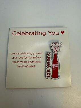 Coca Cola 125 Years Pin Bottle Enamel Brooch Coke Collectible New